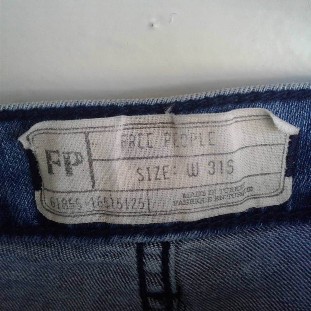 Free People Blue Jeans Distressed High Waist 31 - Picture 7 of 8